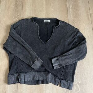 We The Free Charcoal Waffle Knit Sweater size M women’s